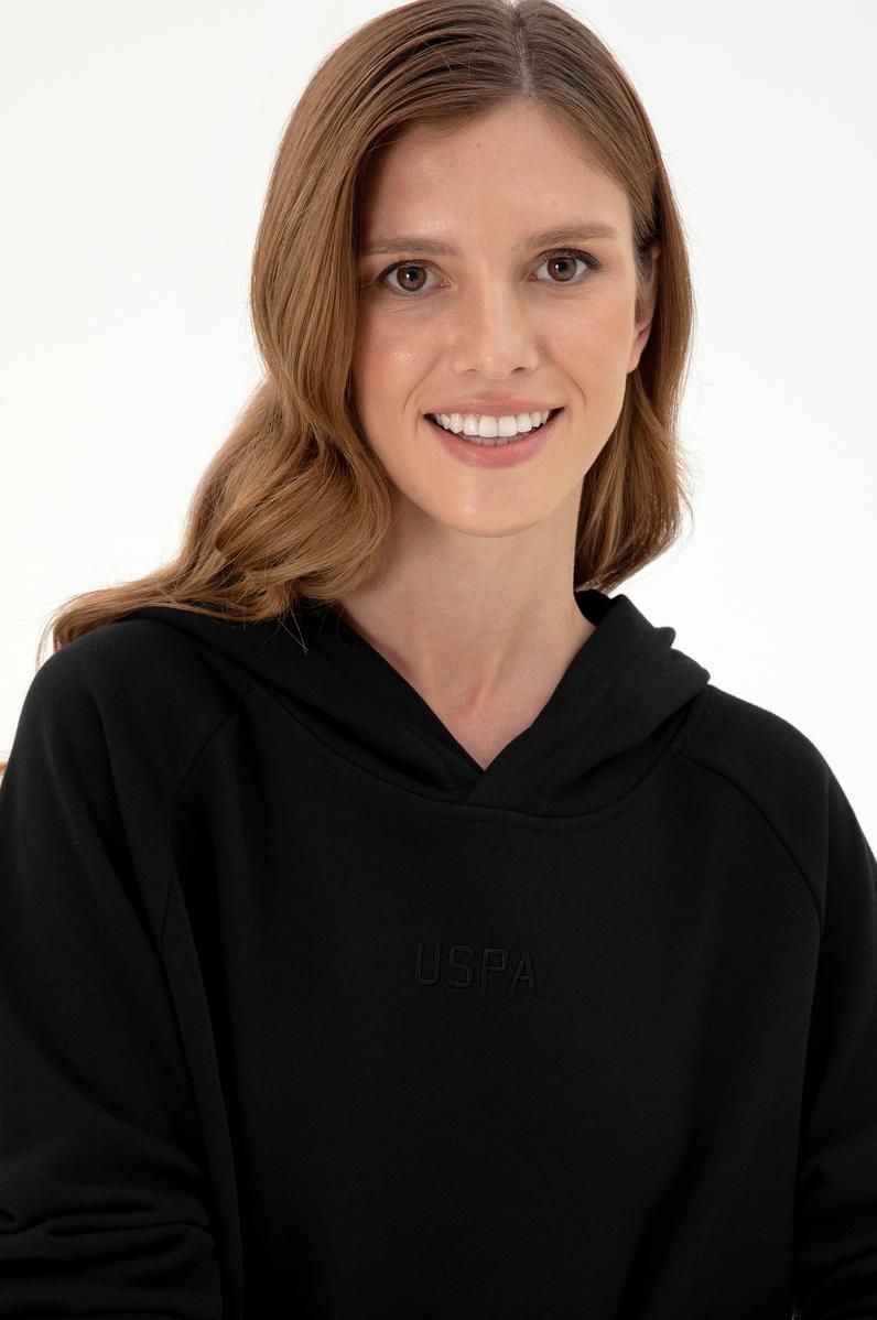 Kadın Siyah Kapüşonlu Sweatshirt