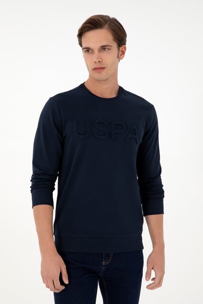 Erkek Regular Fit Bisiklet Yaka Lacivert Basic Sweatshirt