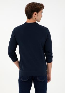 Erkek Regular Fit Bisiklet Yaka Lacivert Basic Sweatshirt - 50289058009