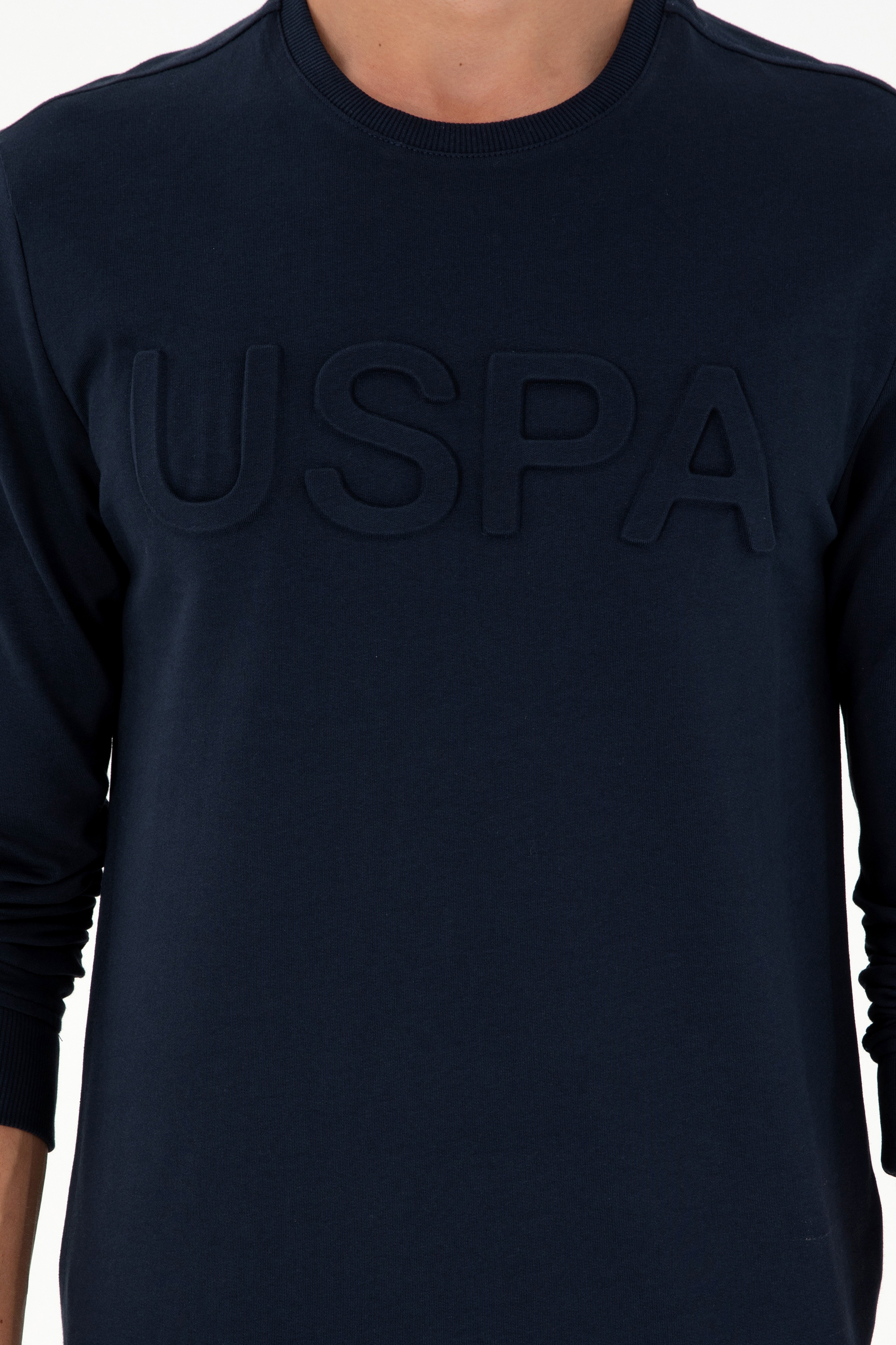 Erkek Regular Fit Bisiklet Yaka Lacivert Basic Sweatshirt - Image 6