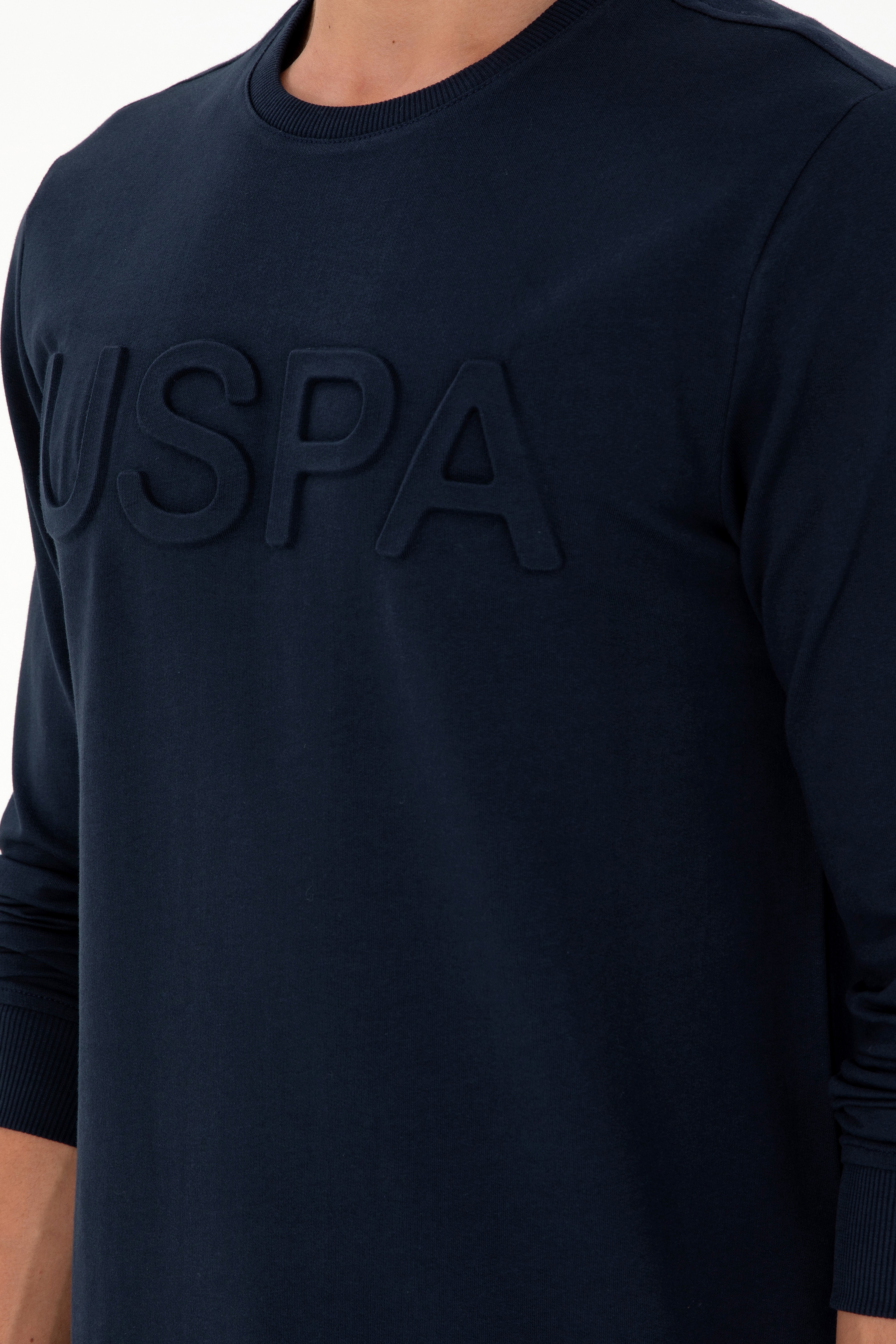 Erkek Regular Fit Bisiklet Yaka Lacivert Basic Sweatshirt