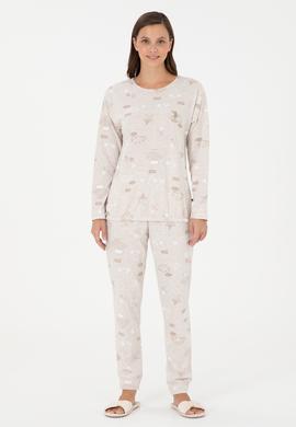 Kadın Bej Pijama Takımı - 50303409003