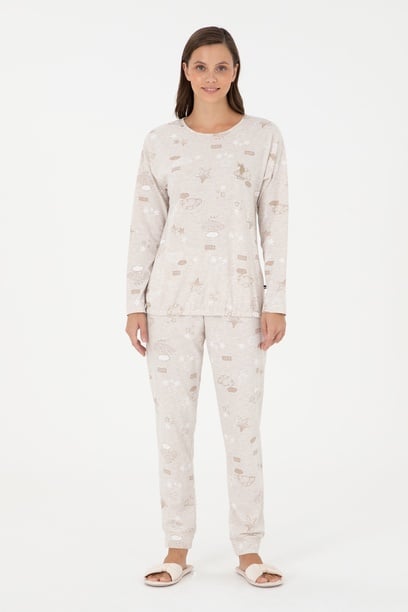 Kadın Bej Pijama Takımı