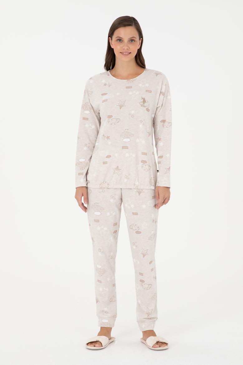 Kadın Bej Pijama Takımı