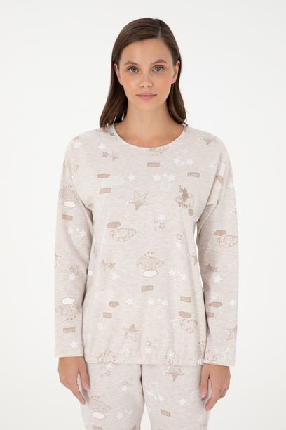 Kadın Bej Pijama Takımı