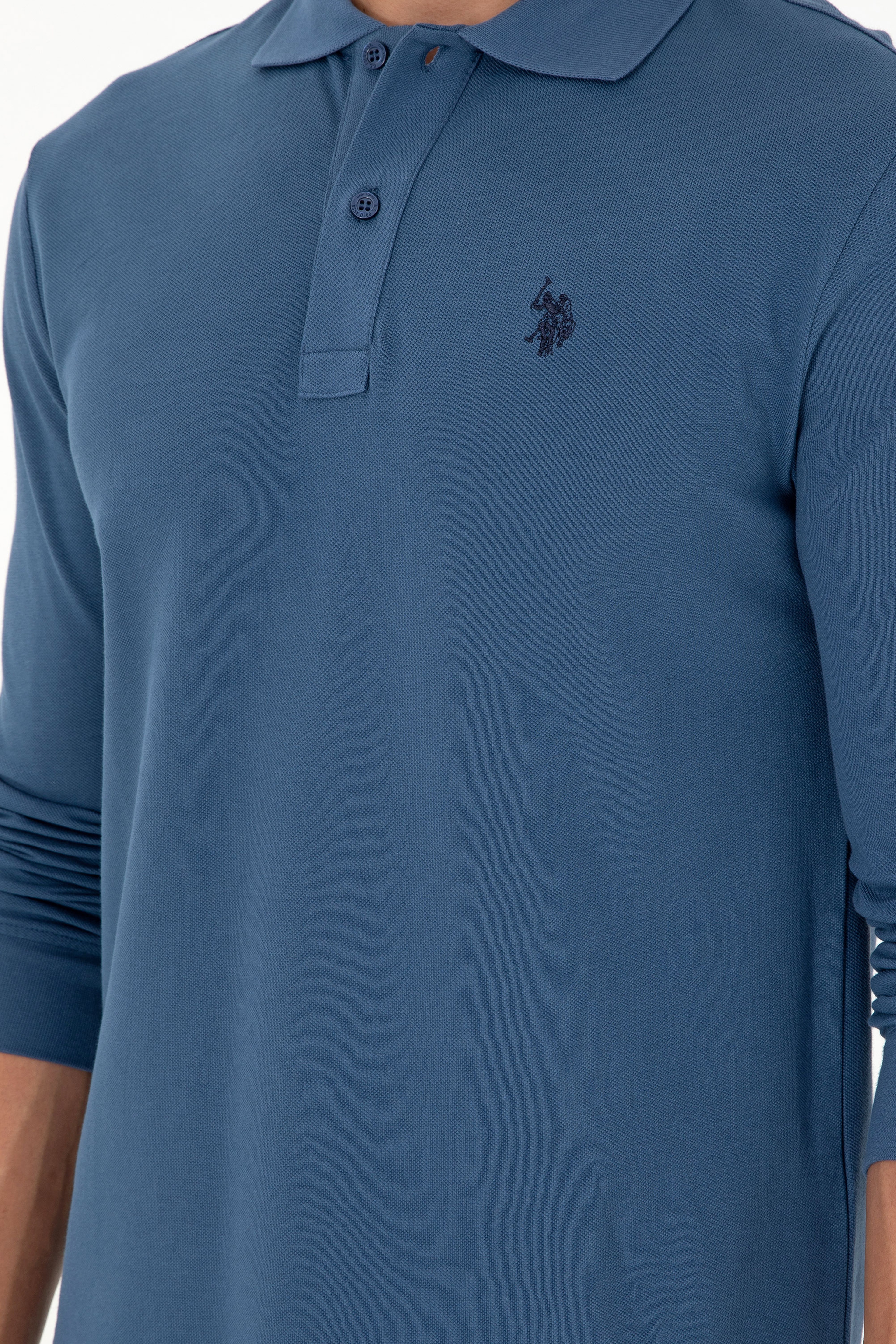 Erkek İndigo Basic Sweatshirt - Image 7