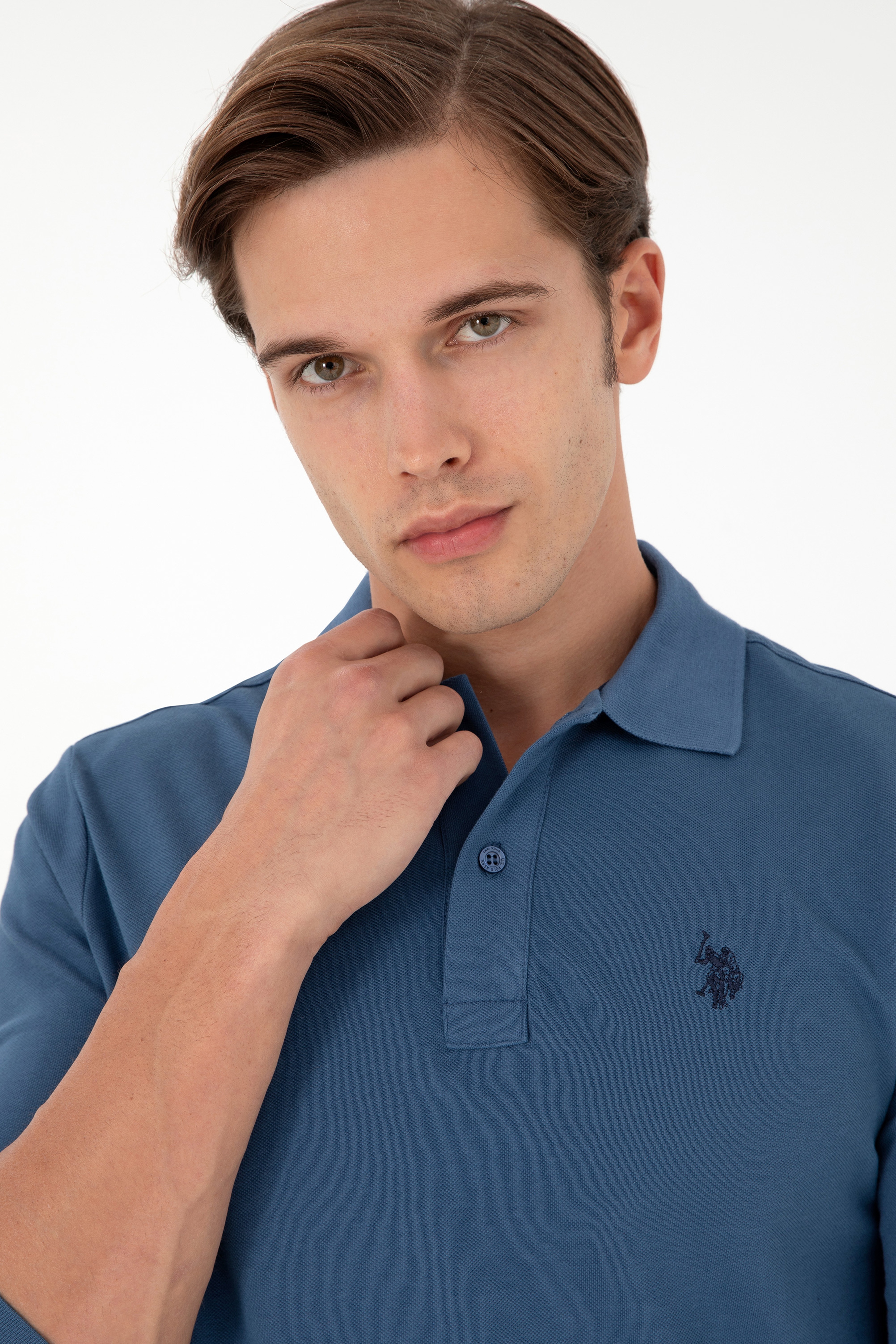Erkek İndigo Basic Sweatshirt - Image 2