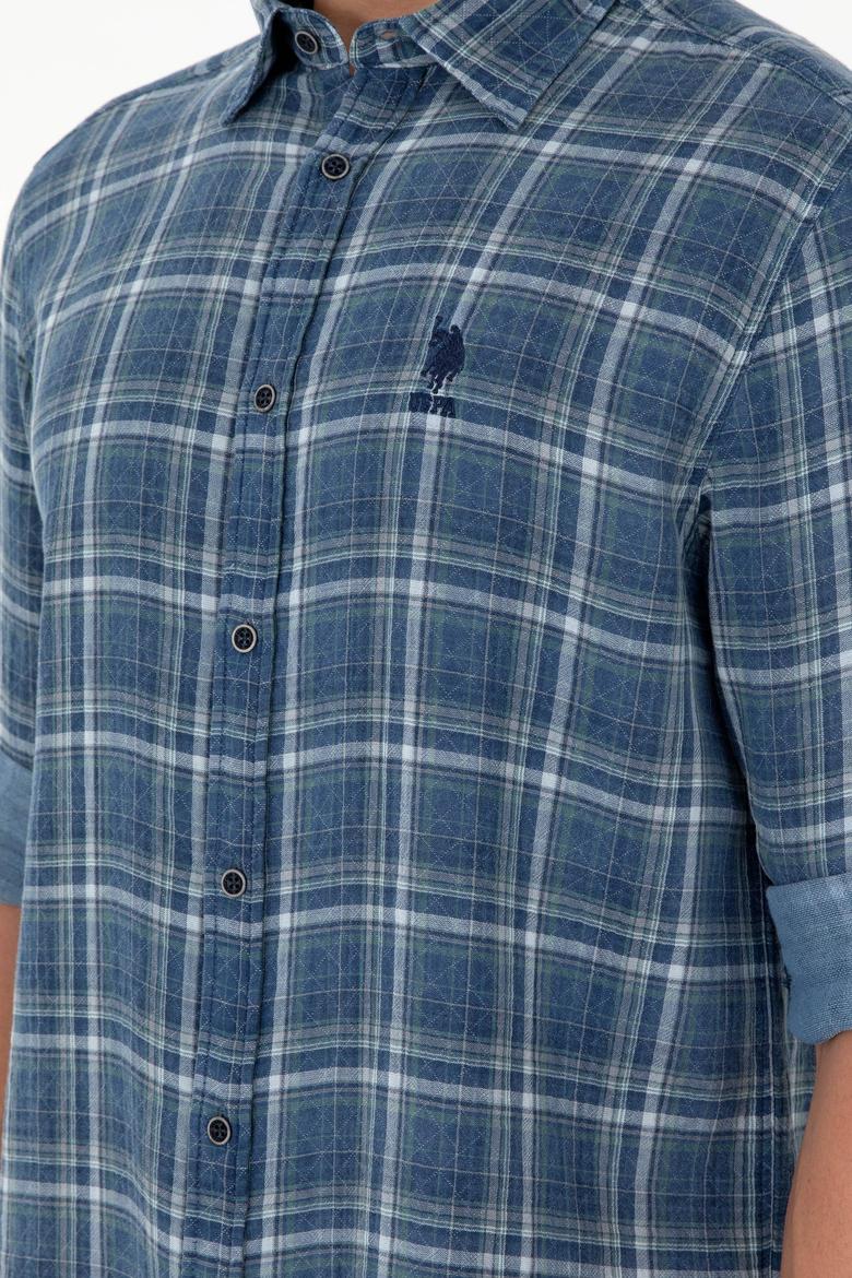 Erkek Saks Uzun Kollu Gömlek - 50283793014