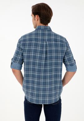 Erkek Saks Uzun Kollu Gömlek - 50283793014