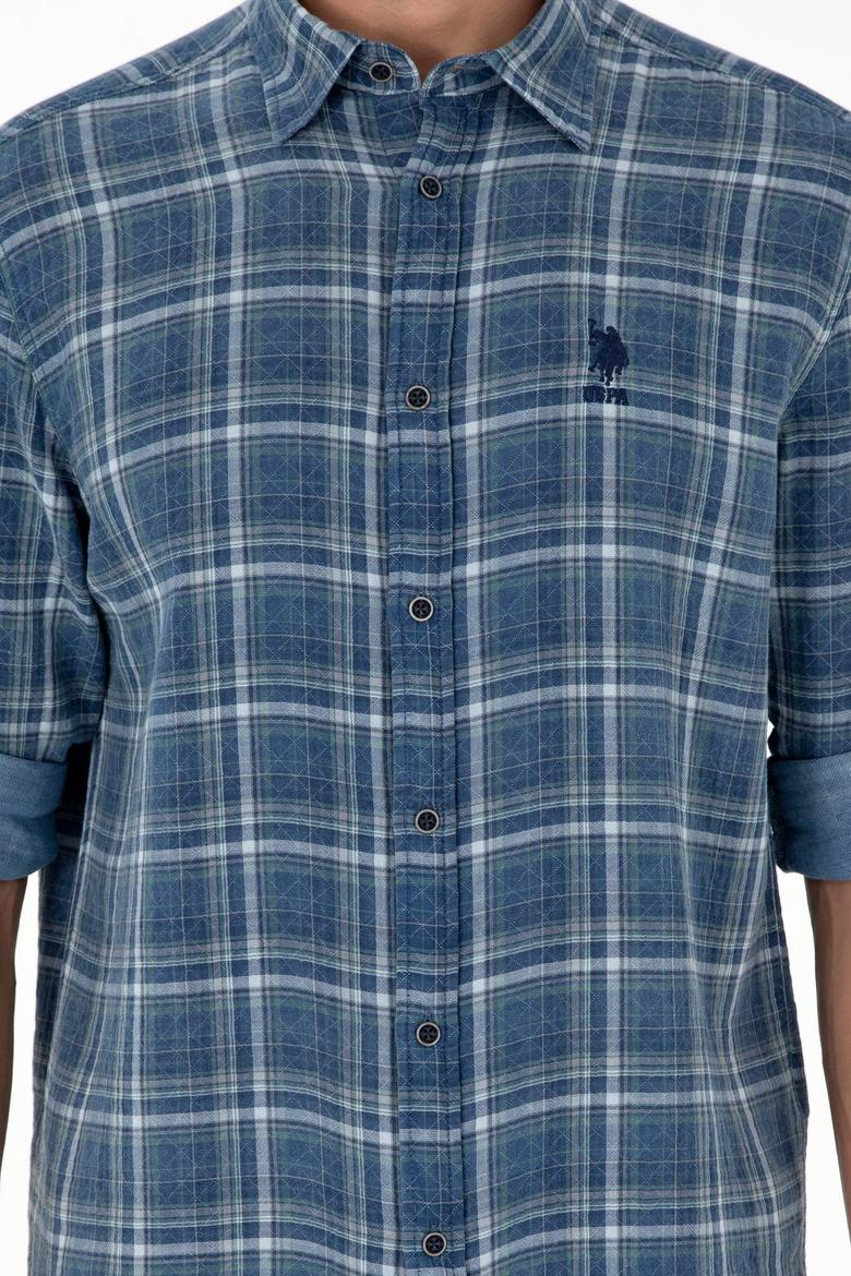 Erkek Saks Uzun Kollu Gömlek - 50283793014