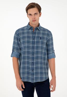 Erkek Saks Uzun Kollu Gömlek - 50283793014