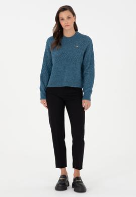 Kadın Siyah Kanvas Pantolon - 50290404044