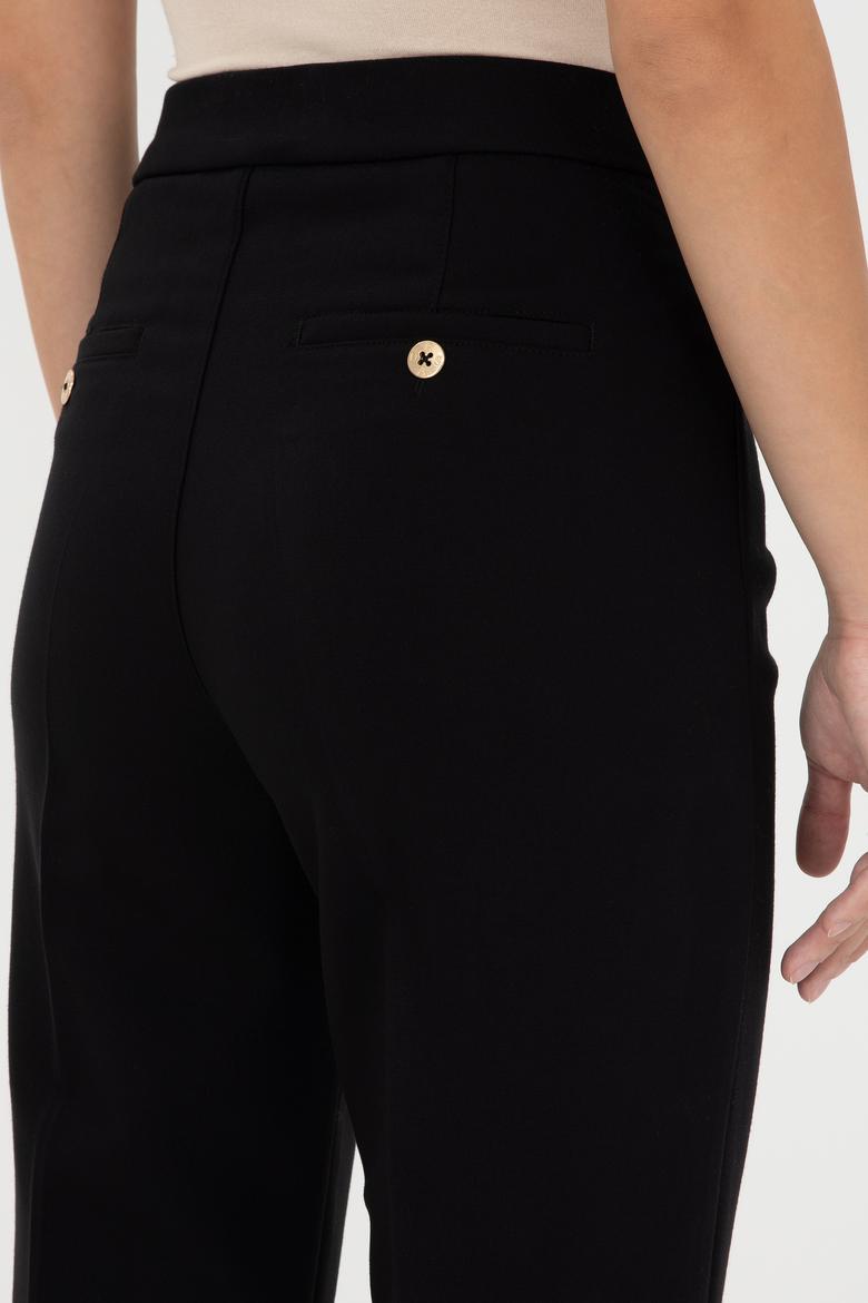 Kadın Siyah Kanvas Pantolon - 50290404044