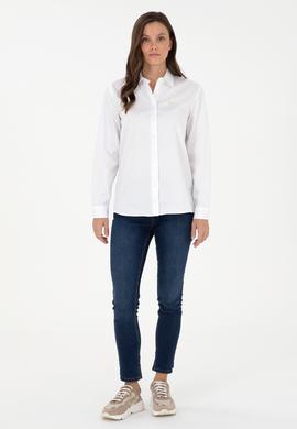 Kadın Beyaz Uzun Kollu Gömlek - 50297108003