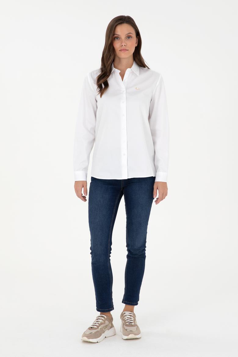 Kadın Beyaz Uzun Kollu Gömlek - 50297108003