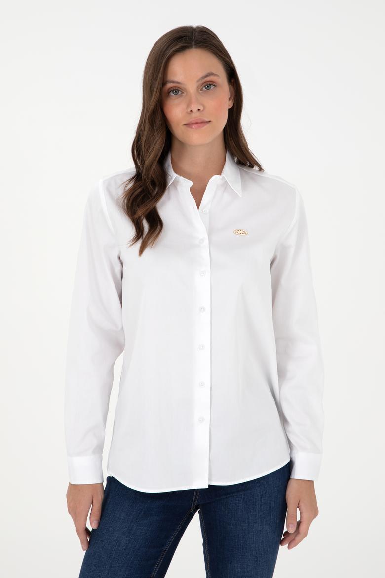 Kadın Beyaz Uzun Kollu Gömlek - 50297108003