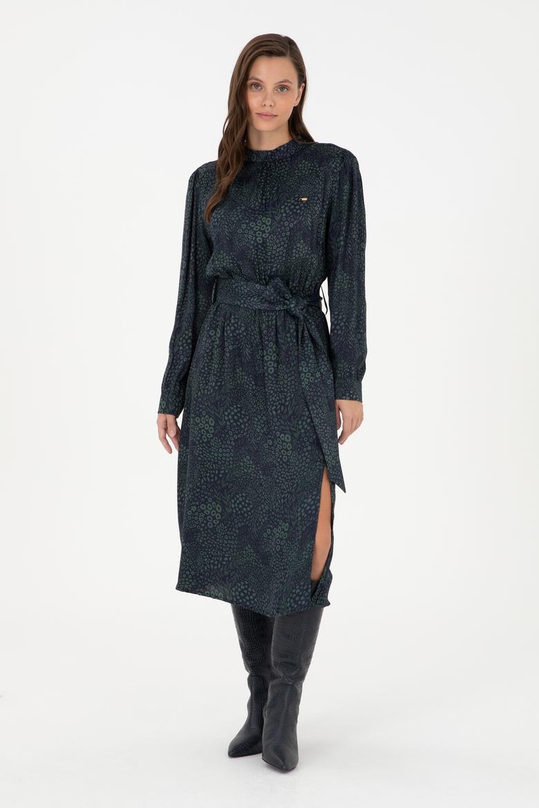 Kadın Lacivert Dokuma Elbise - 50289856002