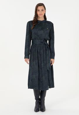 Kadın Lacivert Dokuma Elbise - 50289856002