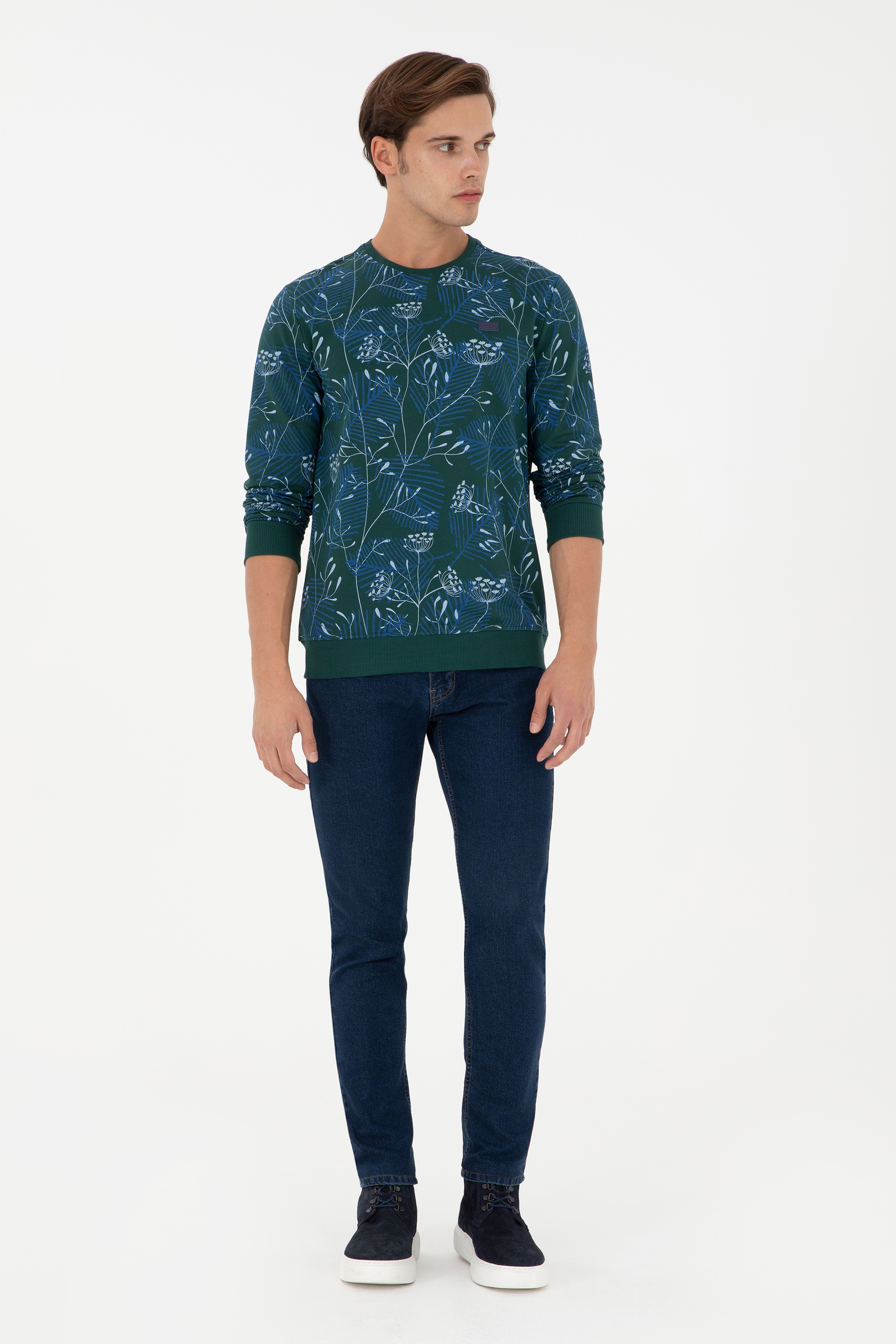 Erkek Koyu Yeşil Sweatshirt
