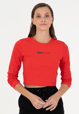 Kadın Kırmızı Bisiklet Yaka Sweatshirt - 50291461005