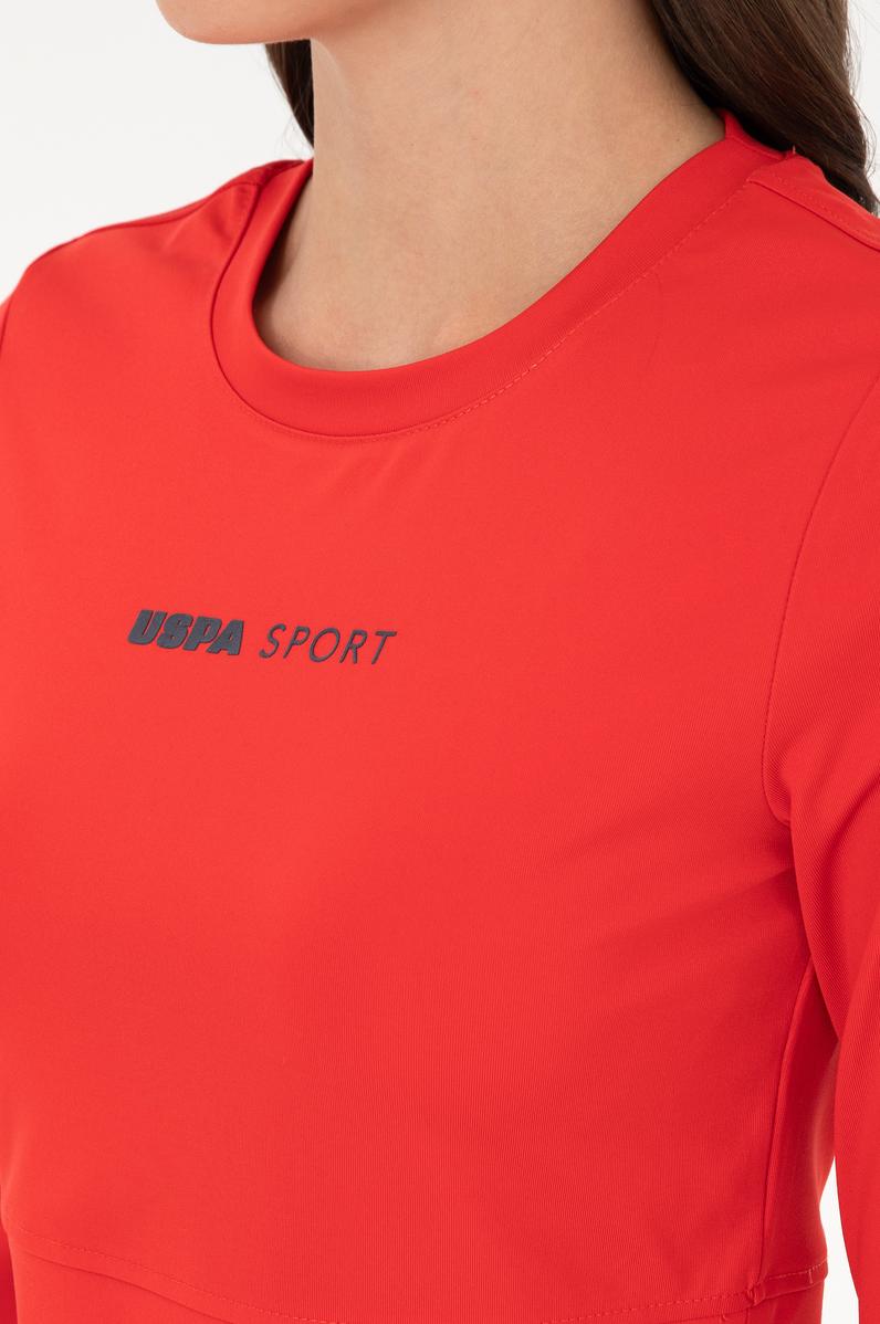 Kadın Kırmızı Bisiklet Yaka Sweatshirt