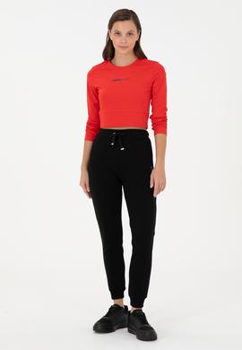 Kadın Kırmızı Bisiklet Yaka Sweatshirt - 50291461005