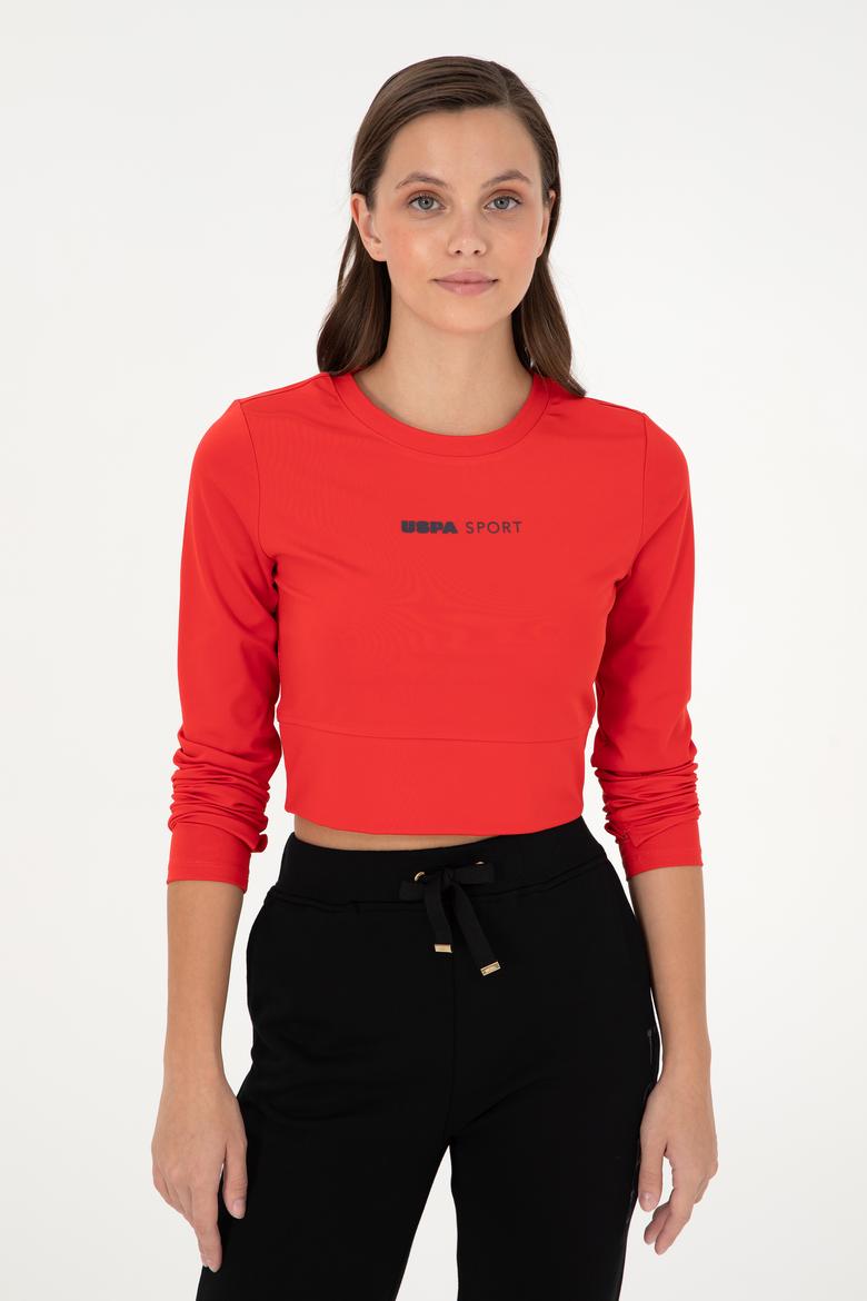 Kadın Kırmızı Bisiklet Yaka Sweatshirt - 50291461005