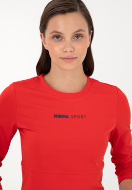 Kadın Kırmızı Bisiklet Yaka Sweatshirt - 50291461005