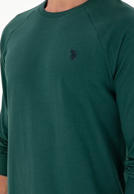 Erkek Koyu Yeşil Basic Sweatshirt - 50295159061