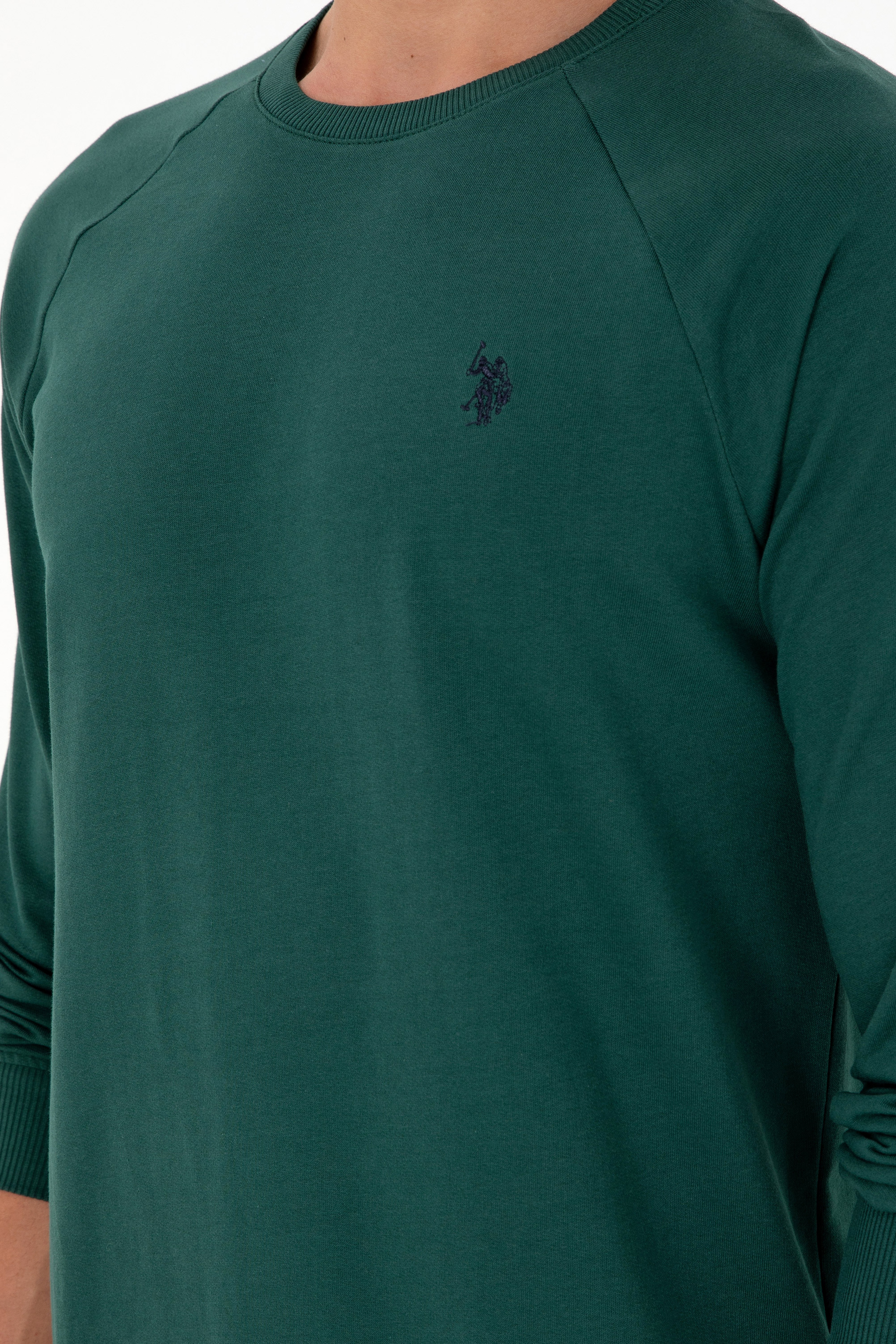 Erkek Koyu Yeşil Basic Sweatshirt - Image 7