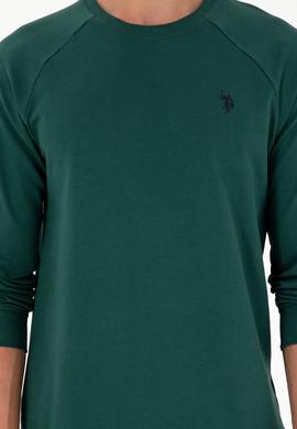 Erkek Koyu Yeşil Basic Sweatshirt - 50295159061