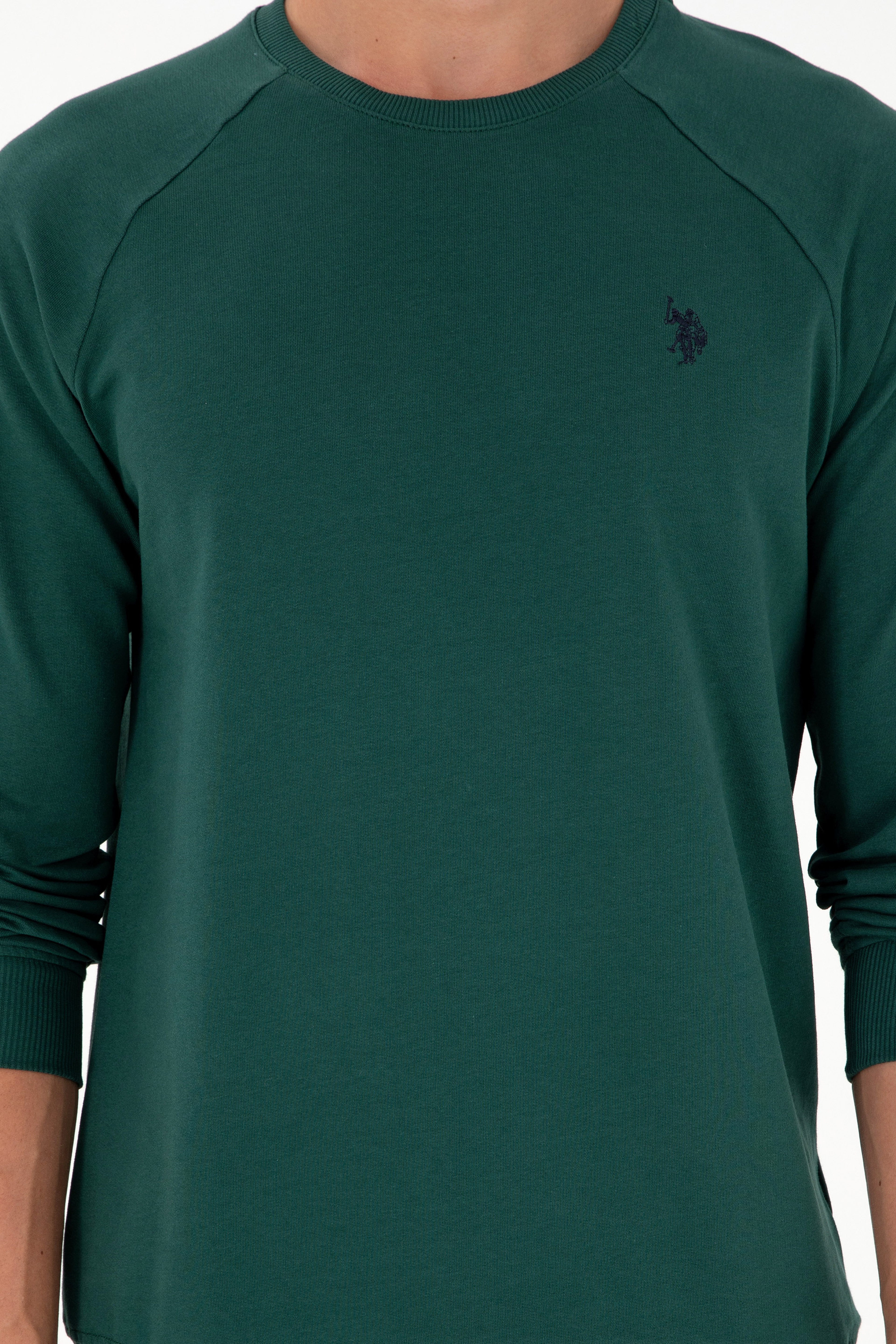 Erkek Koyu Yeşil Basic Sweatshirt - Image 6