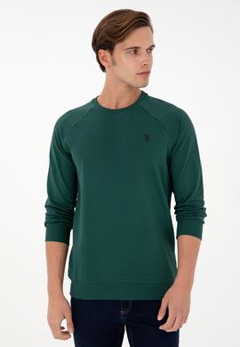 Erkek Koyu Yeşil Basic Sweatshirt - 50295159061