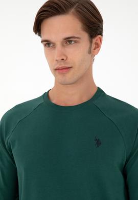 Erkek Koyu Yeşil Basic Sweatshirt - 50295159061