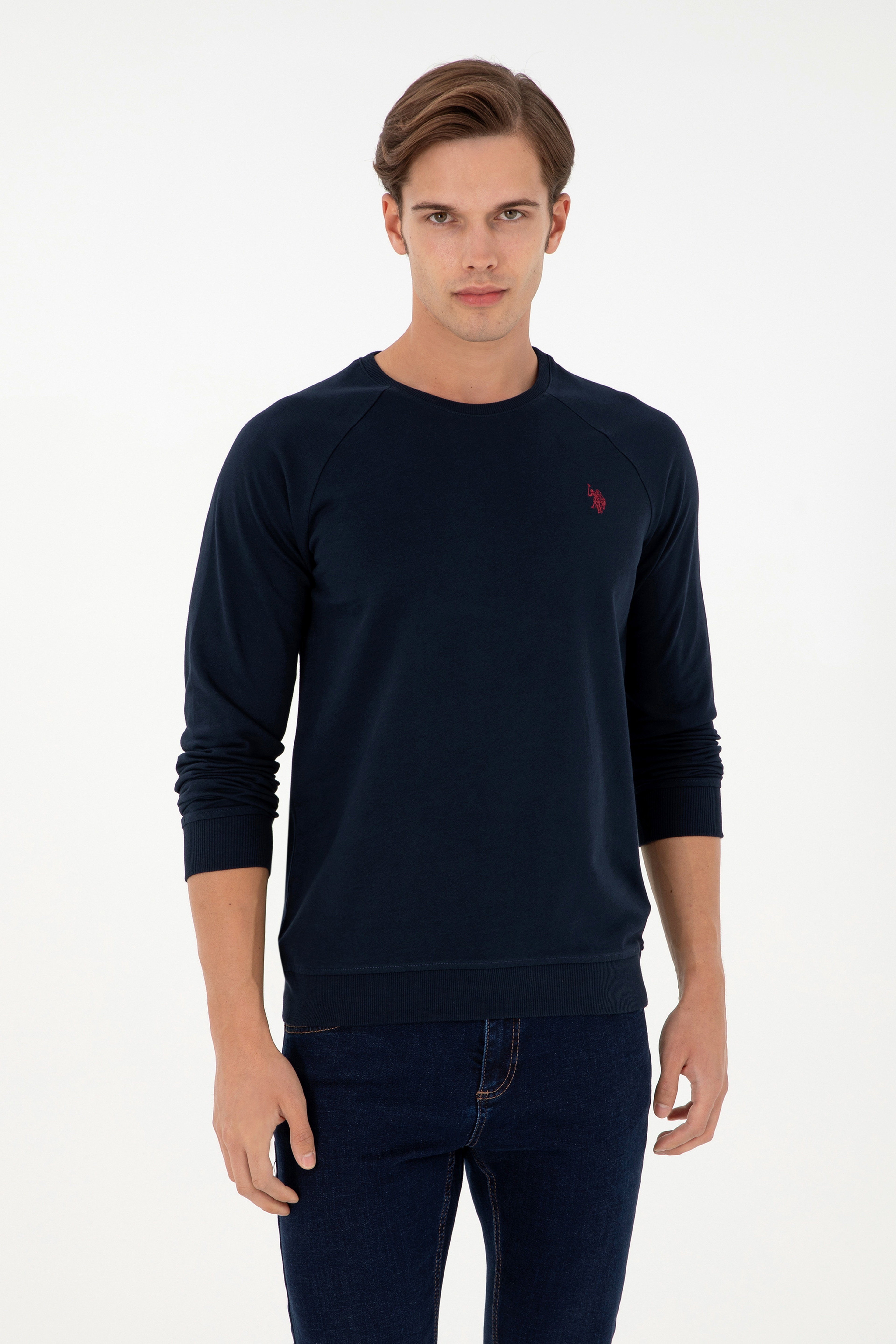 Erkek Lacivert Basic Sweatshirt - Image 1