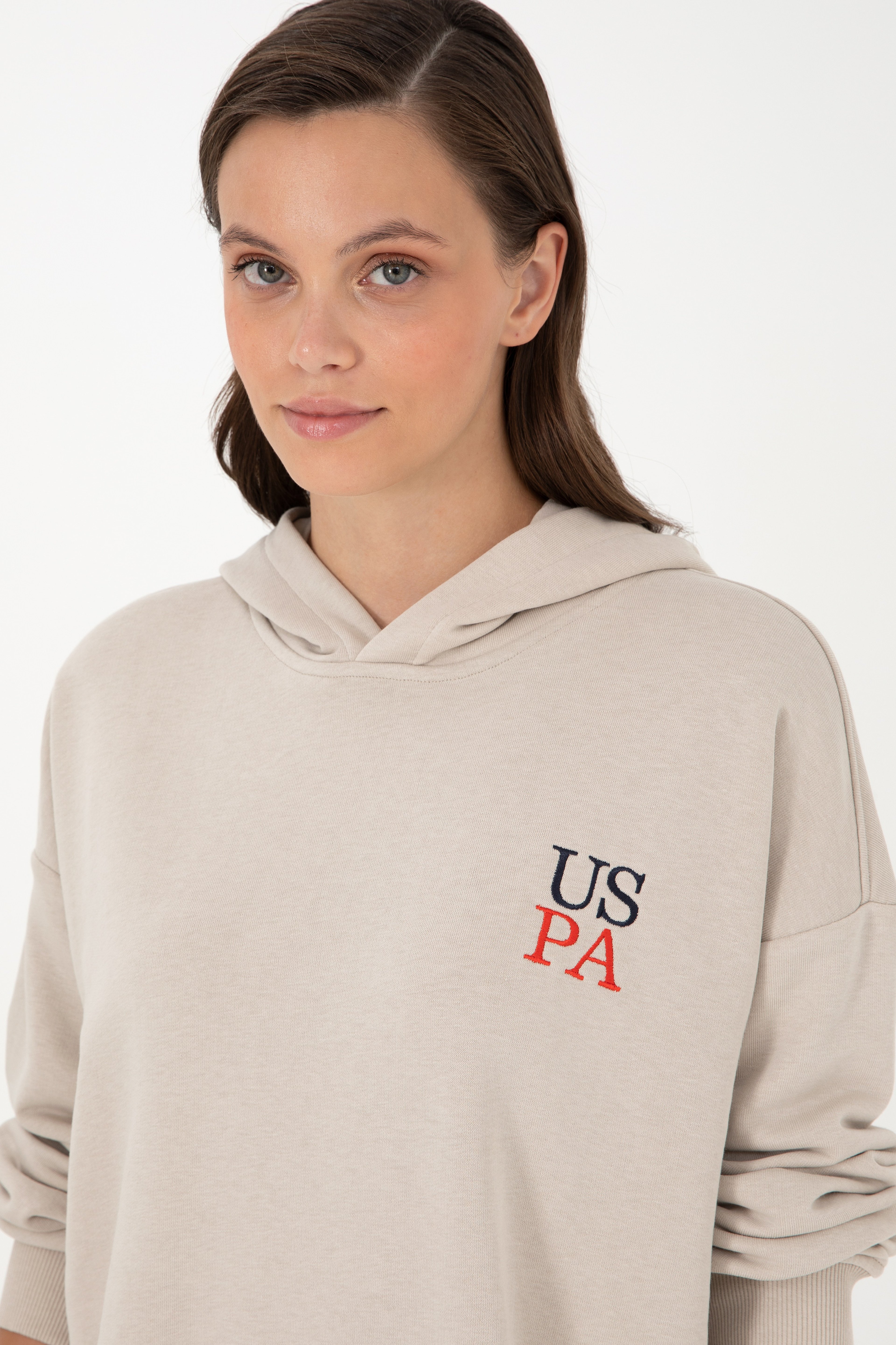 Kadın Taş Kapüşonlu Sweatshirt - Image 2