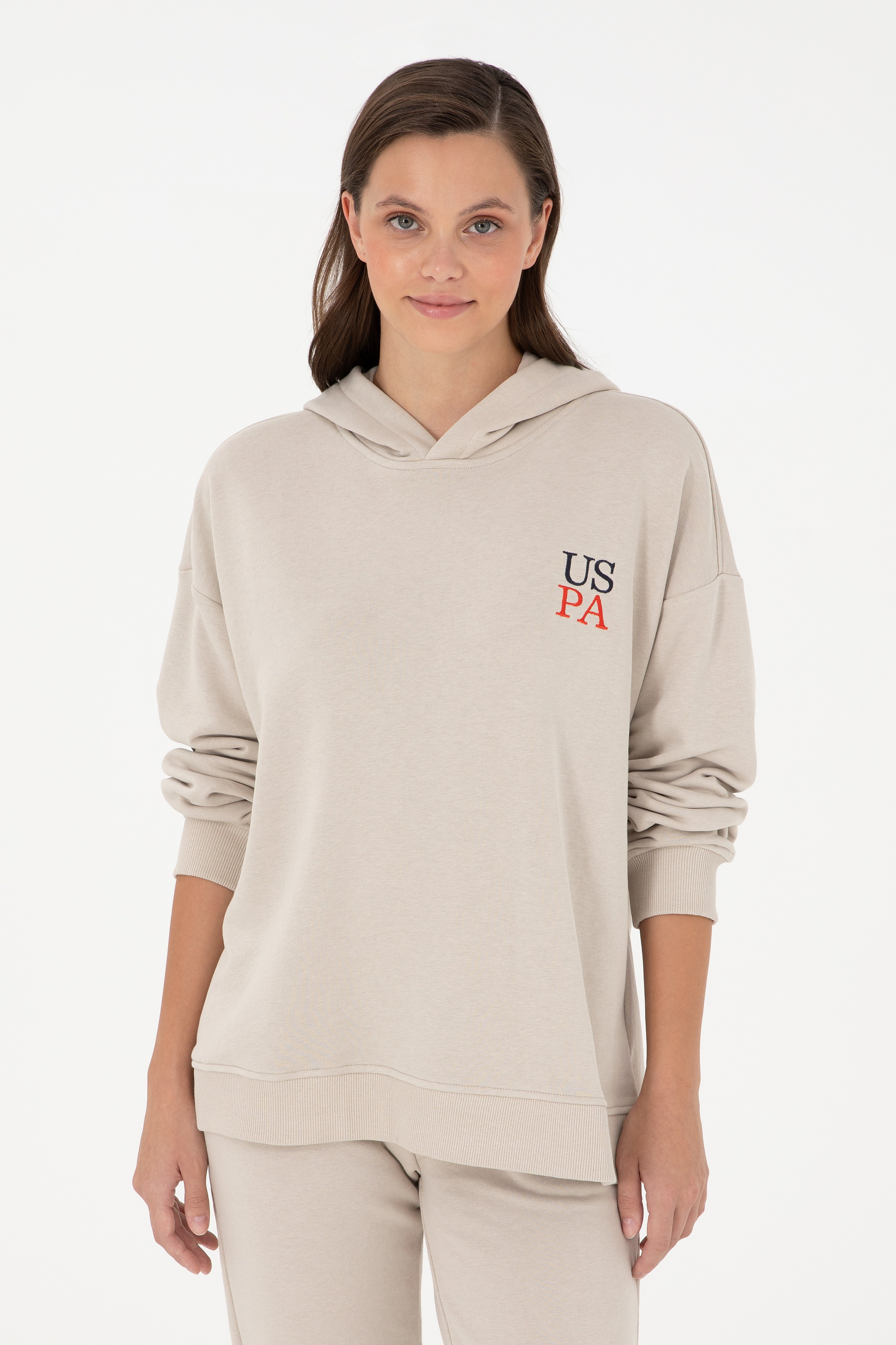 Kadın Taş Kapüşonlu Sweatshirt - Image 1
