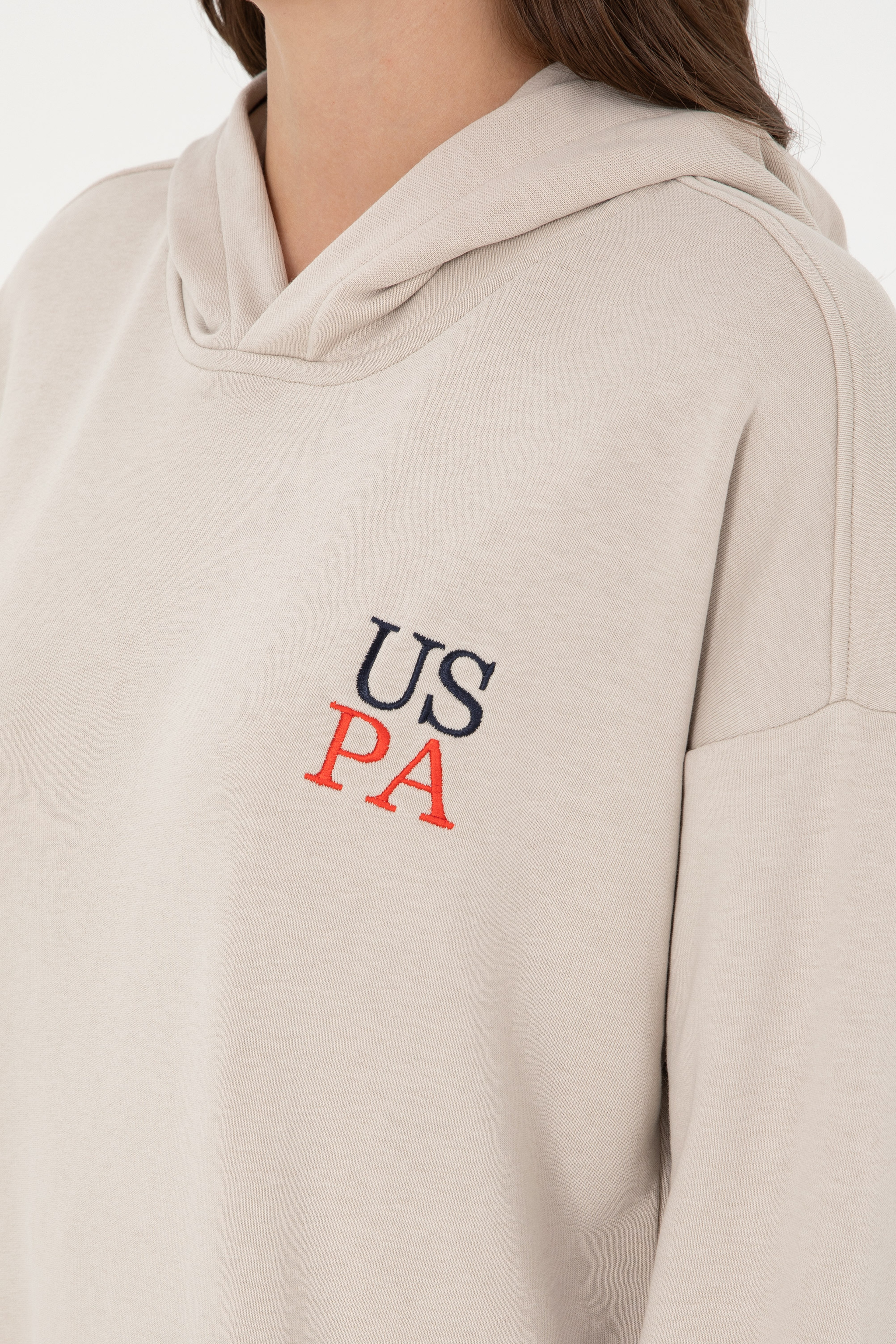 Kadın Taş Kapüşonlu Sweatshirt - Image 7