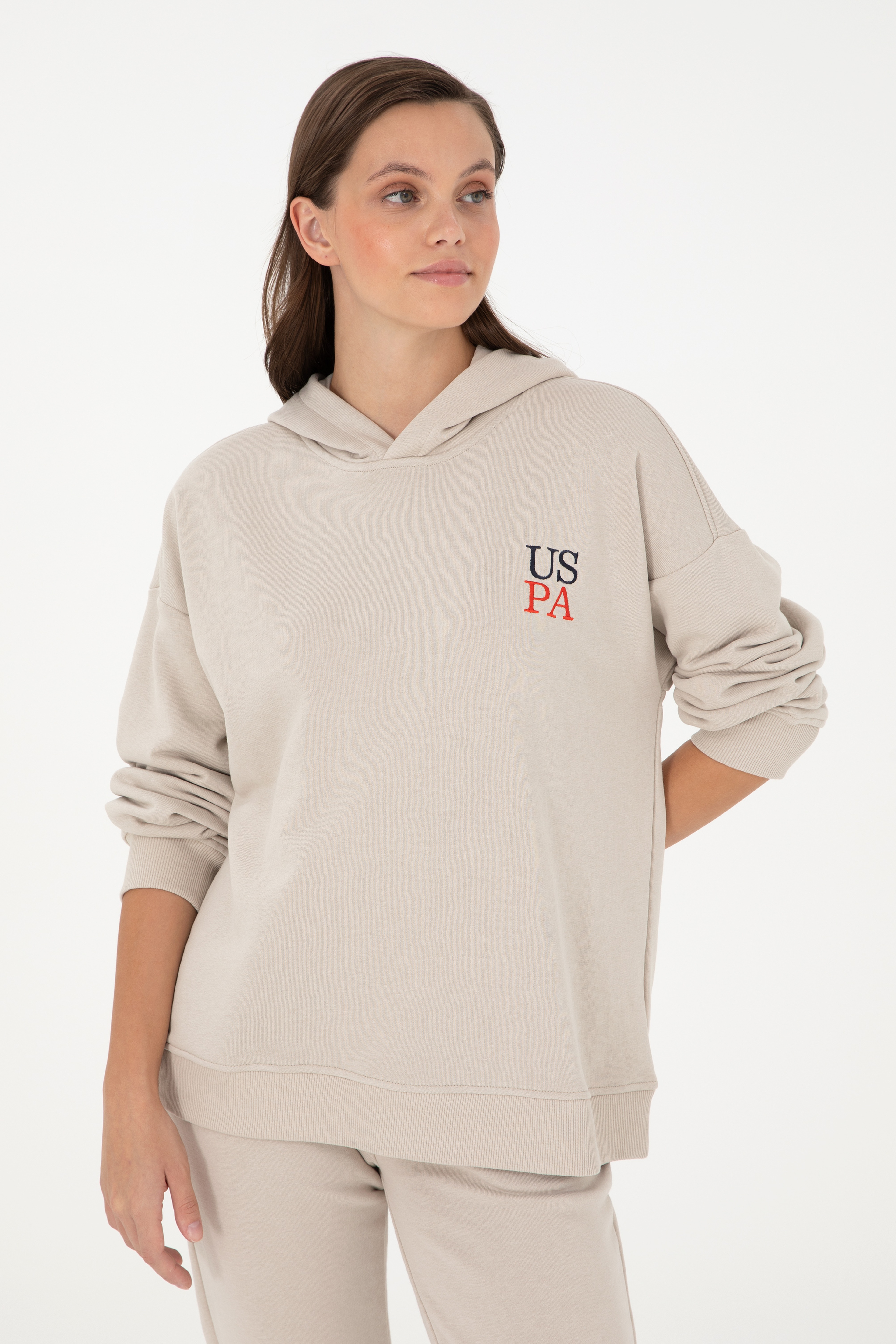 Kadın Taş Kapüşonlu Sweatshirt