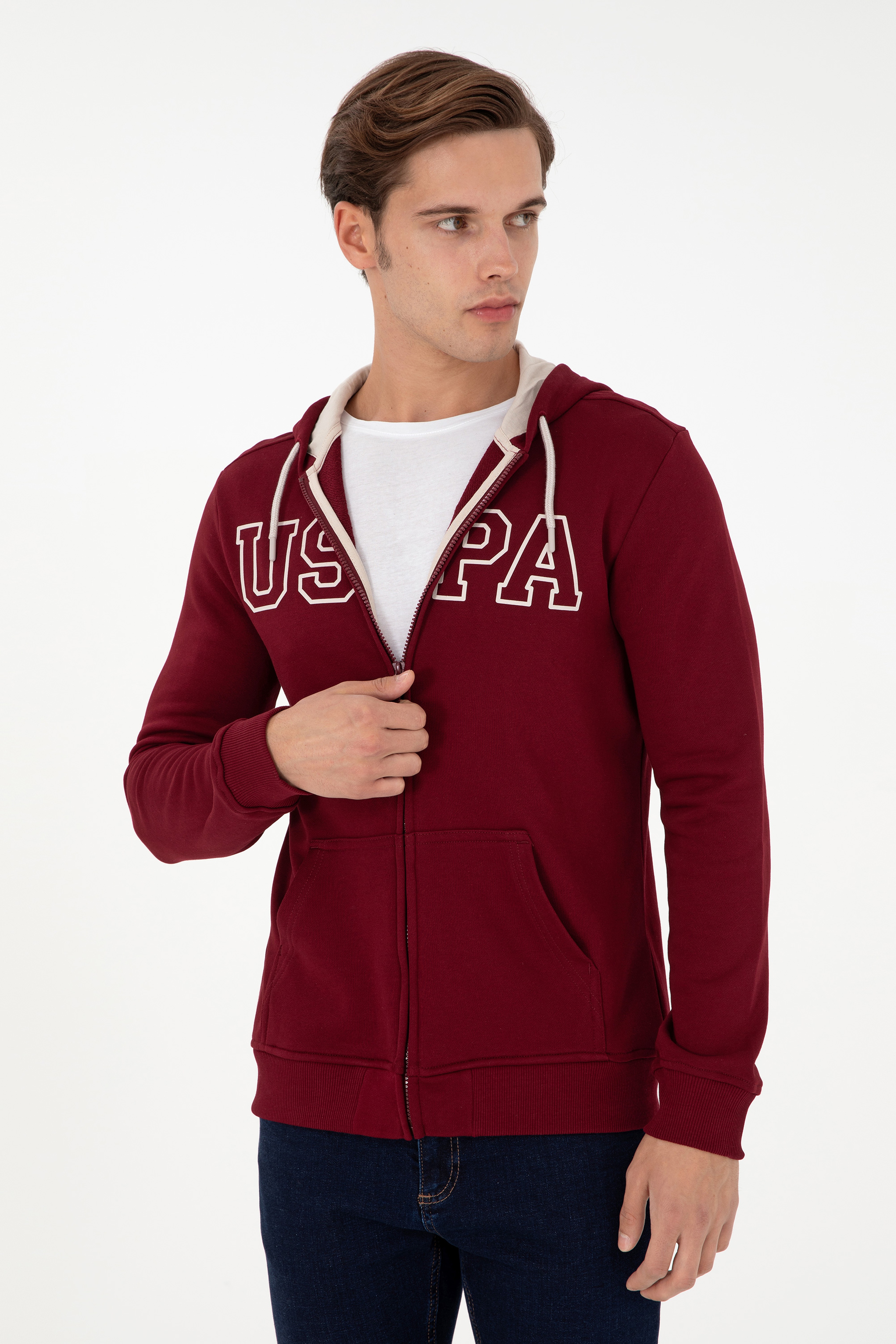 Erkek Bordo Örme Hırka - Image 3