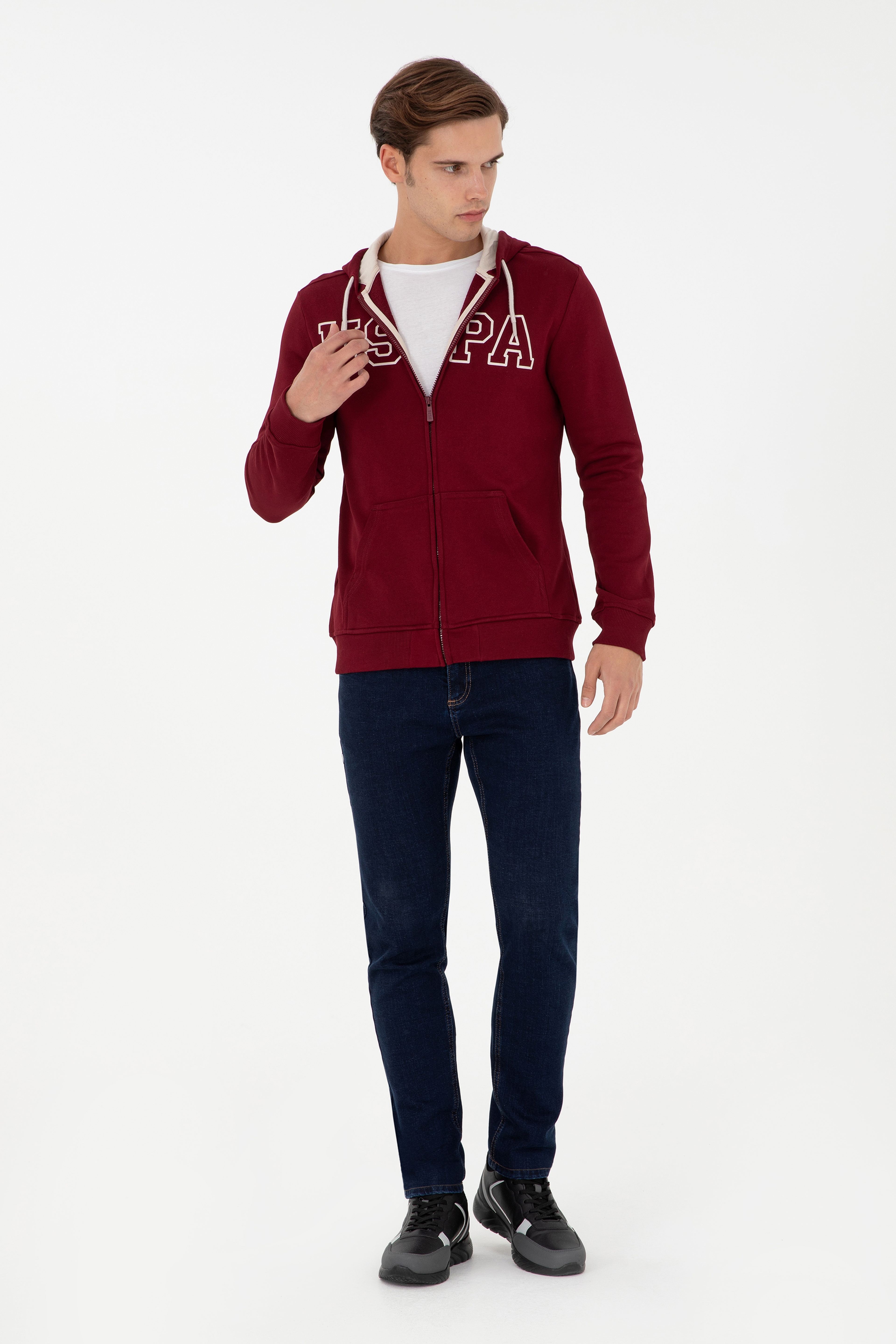 Erkek Bordo Örme Hırka - Image 4