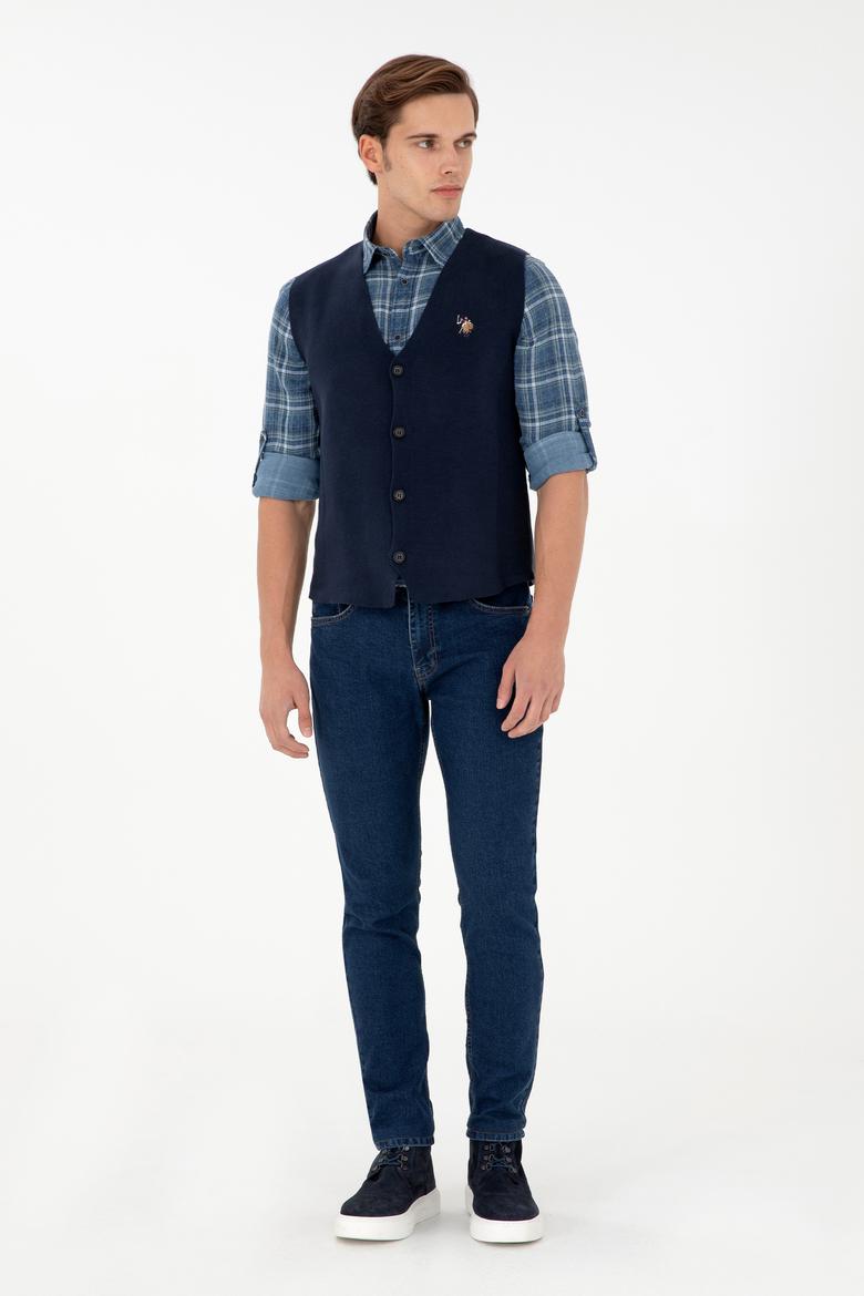 Erkek Lacivert Triko Hırka - 50292677008