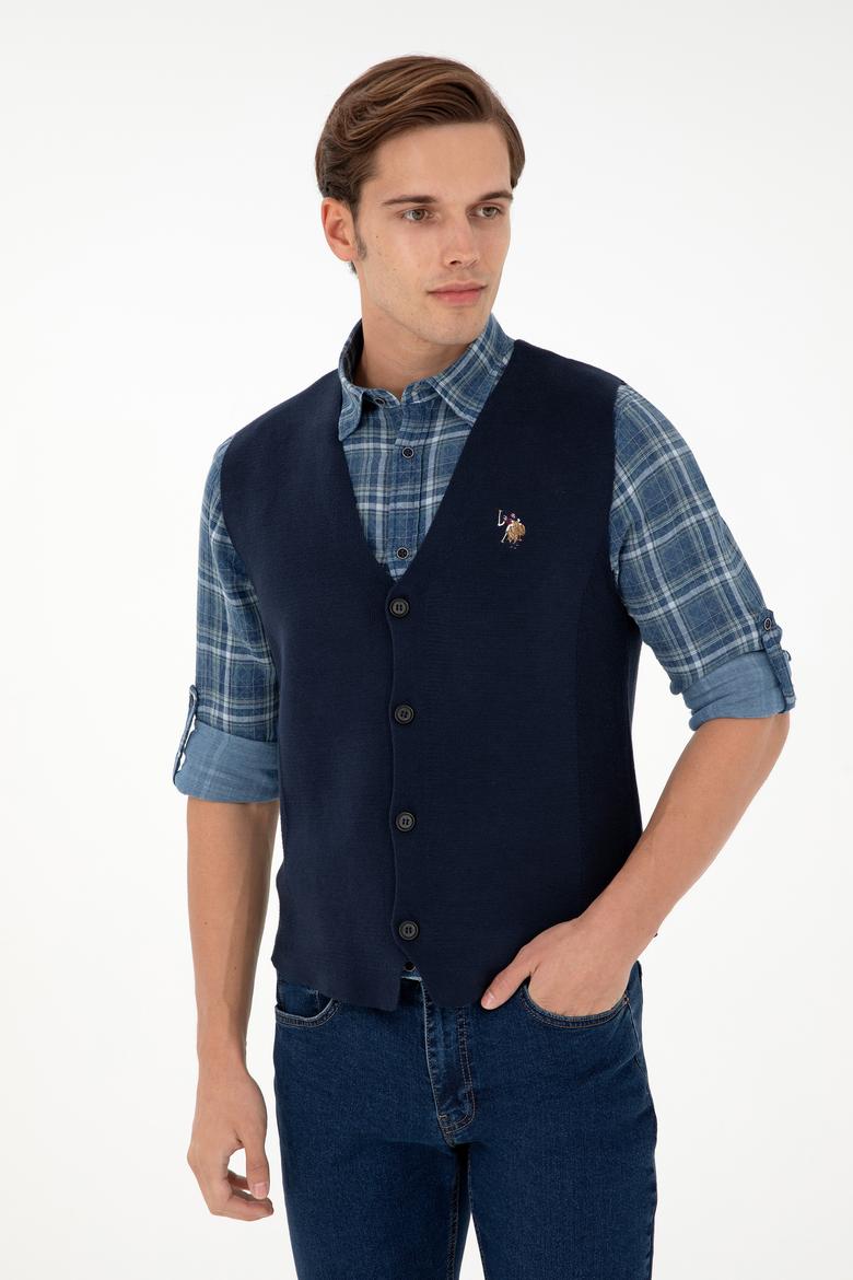 Erkek Lacivert Triko Hırka - 50292677008