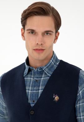 Erkek Lacivert Triko Hırka - 50292677008