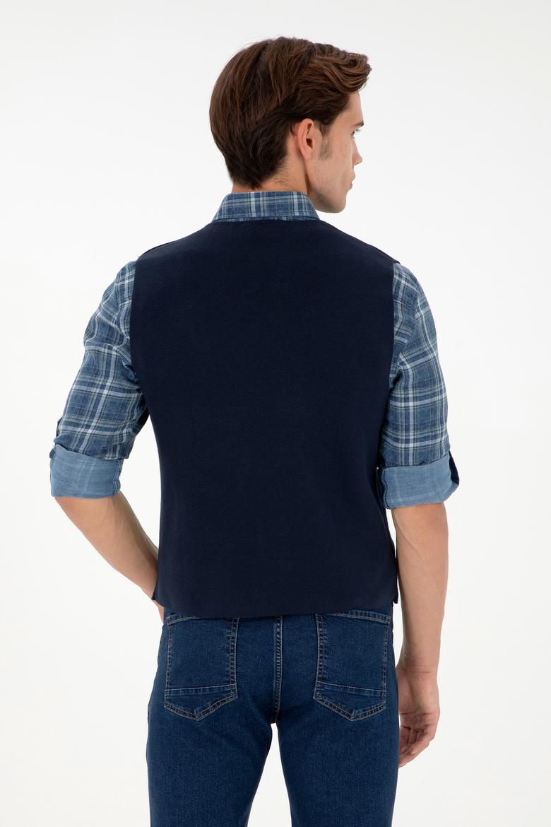 Erkek Lacivert Triko Hırka - 50292677008