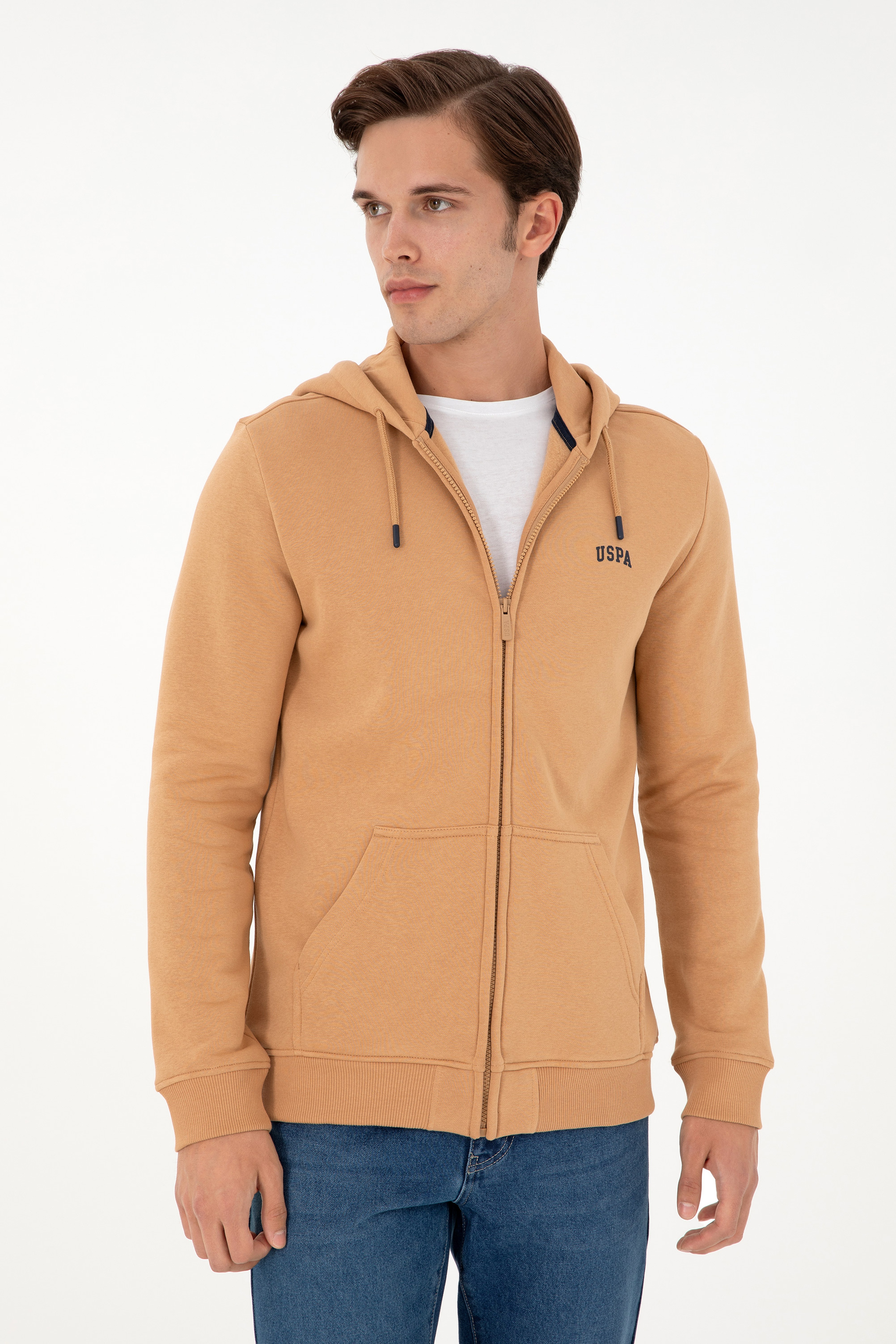 Erkek Camel Şardonlu Örme Hırka - Image 3