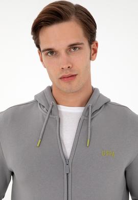 Erkek Gri Şardonlu Örme Hırka - 50293146064