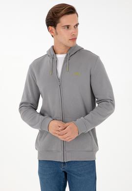 Erkek Gri Şardonlu Örme Hırka - 50293146064