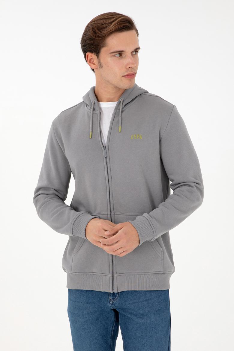 Erkek Gri Şardonlu Örme Hırka