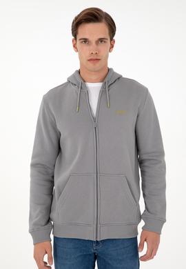 Erkek Gri Şardonlu Örme Hırka - 50293146064